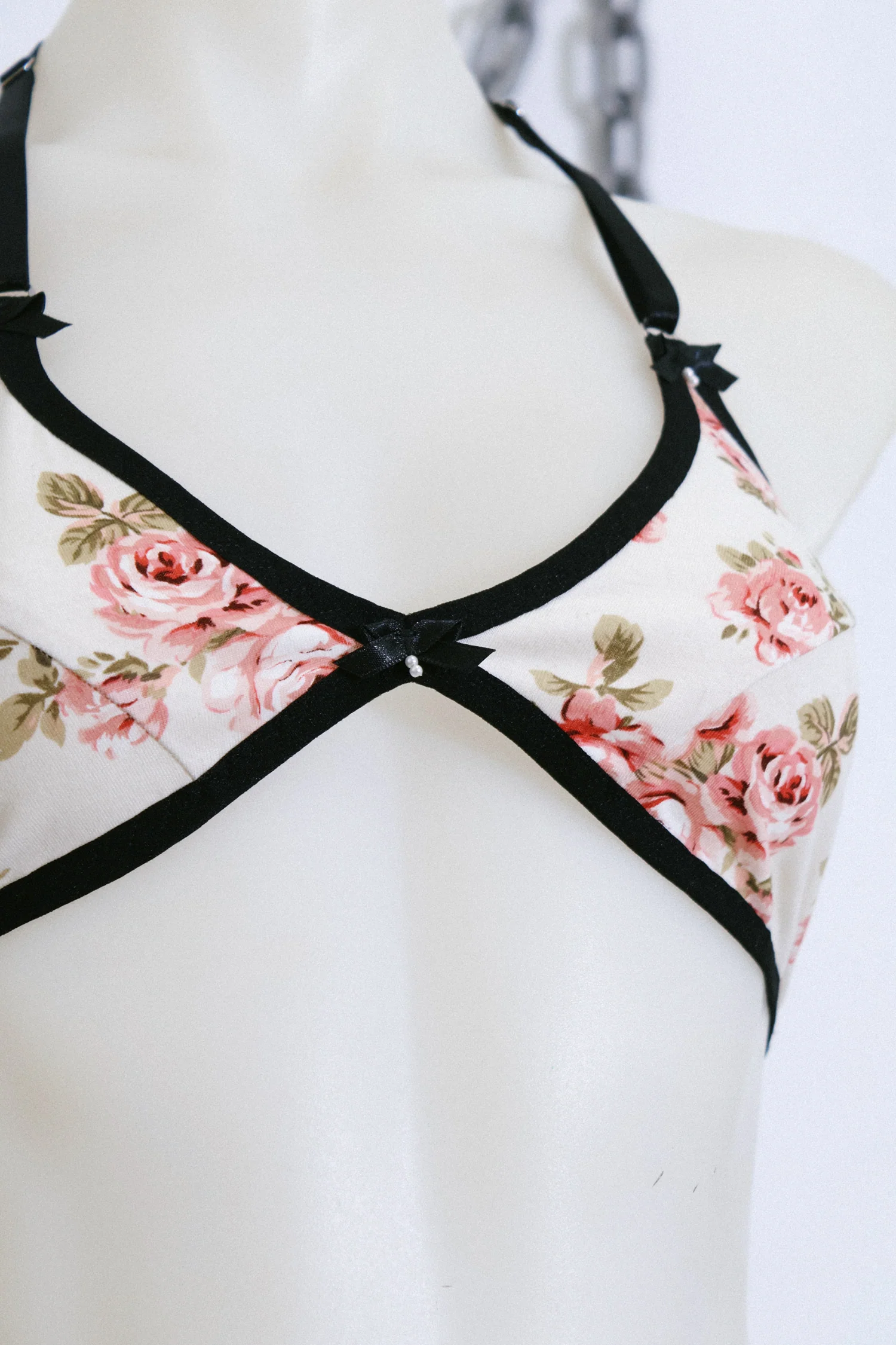 Daphnis Bralette Cream Floral Organic Cotton - Image 4