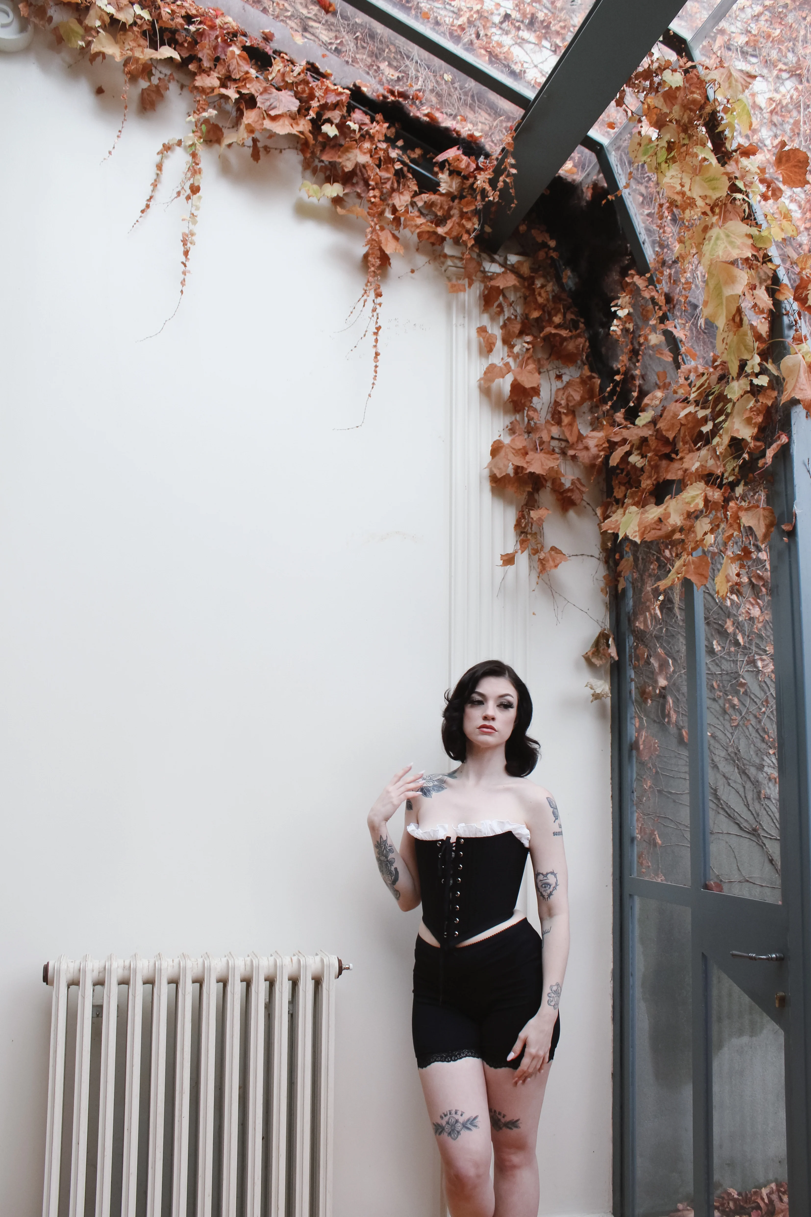 Luella Corset Black Canvas with Broderie Trim - Image 4