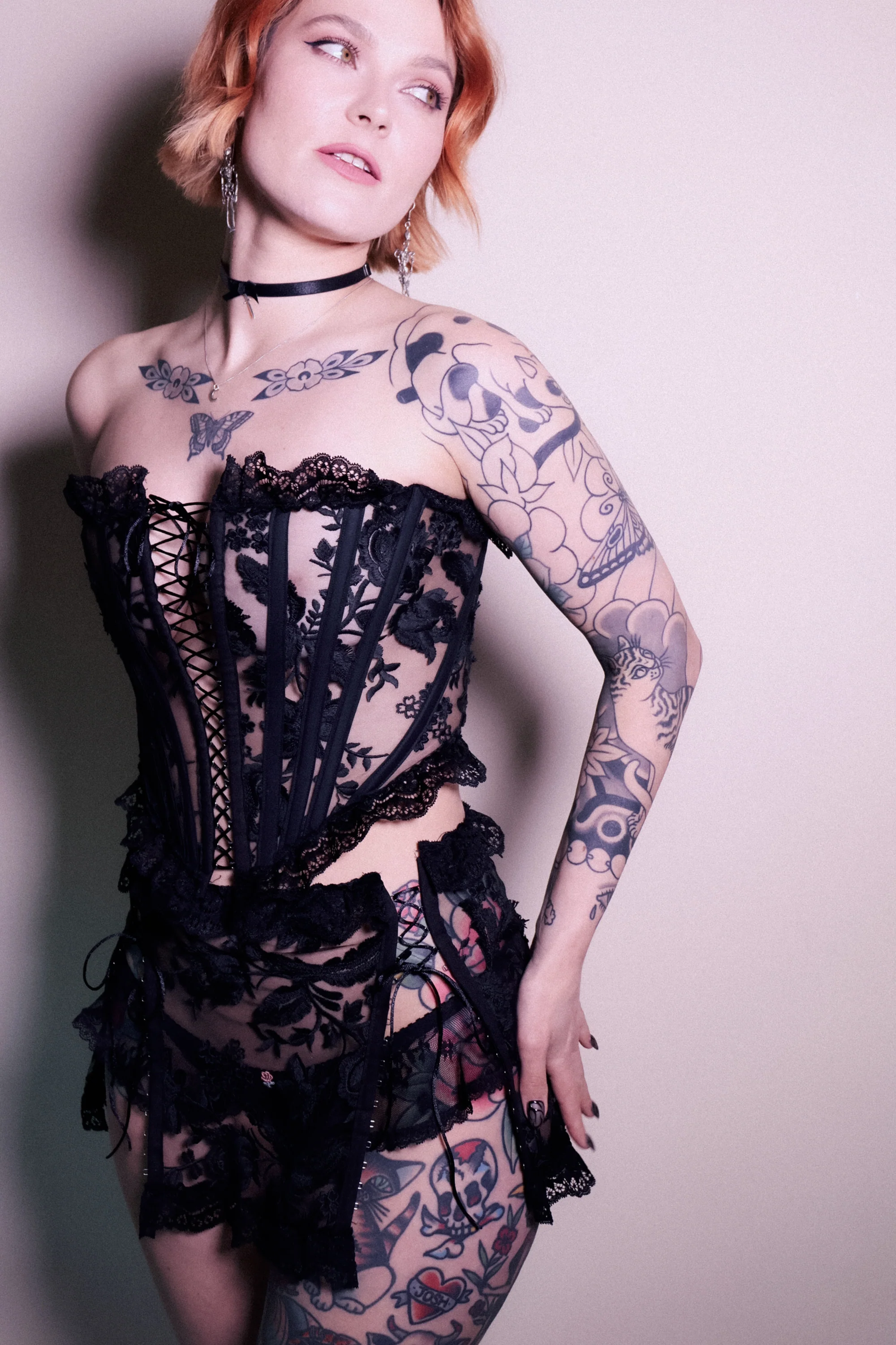 Luella Corset Black Hex Lace - Image 3