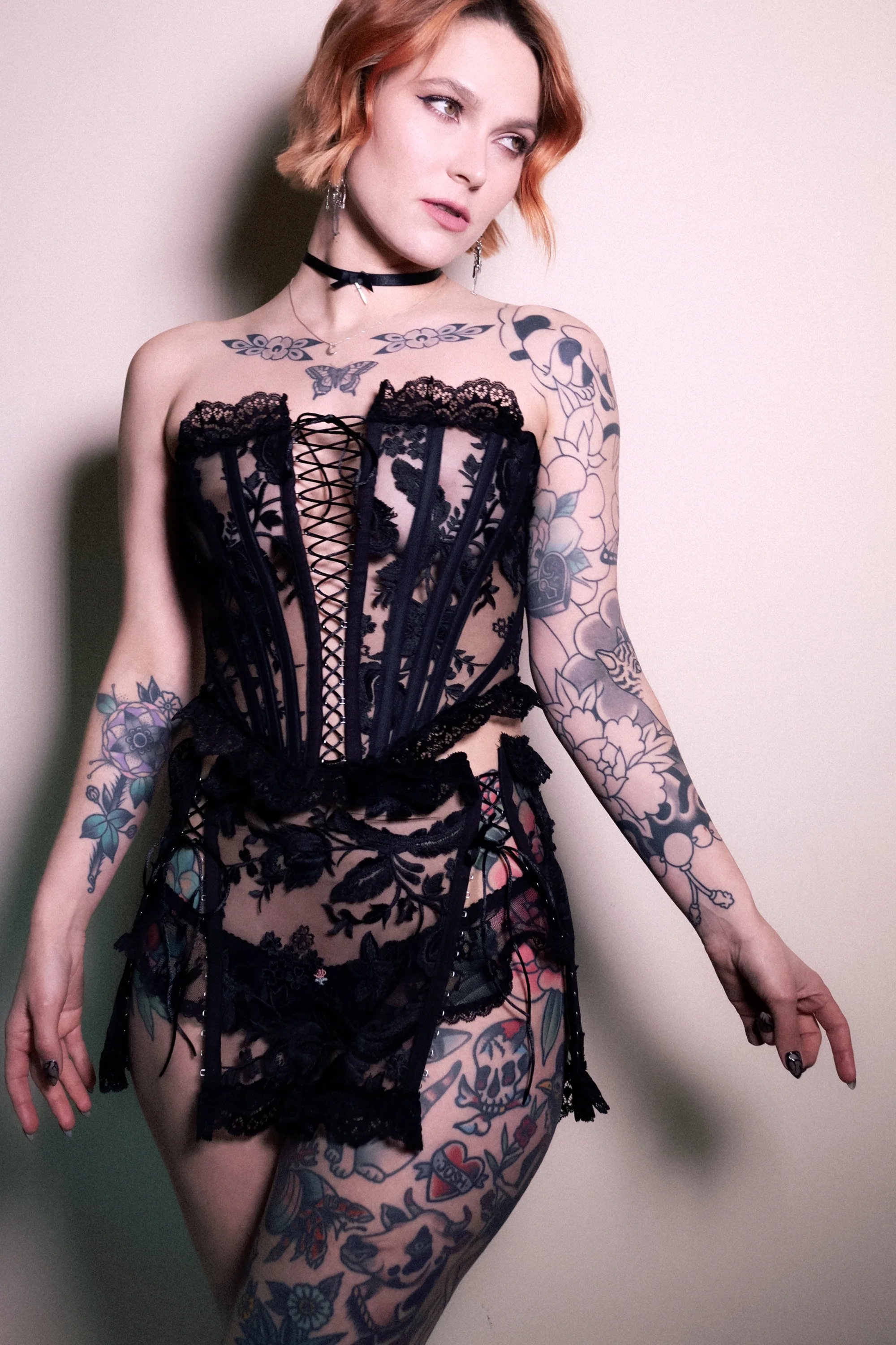 Luella Corset Black Hex Lace - Image 5