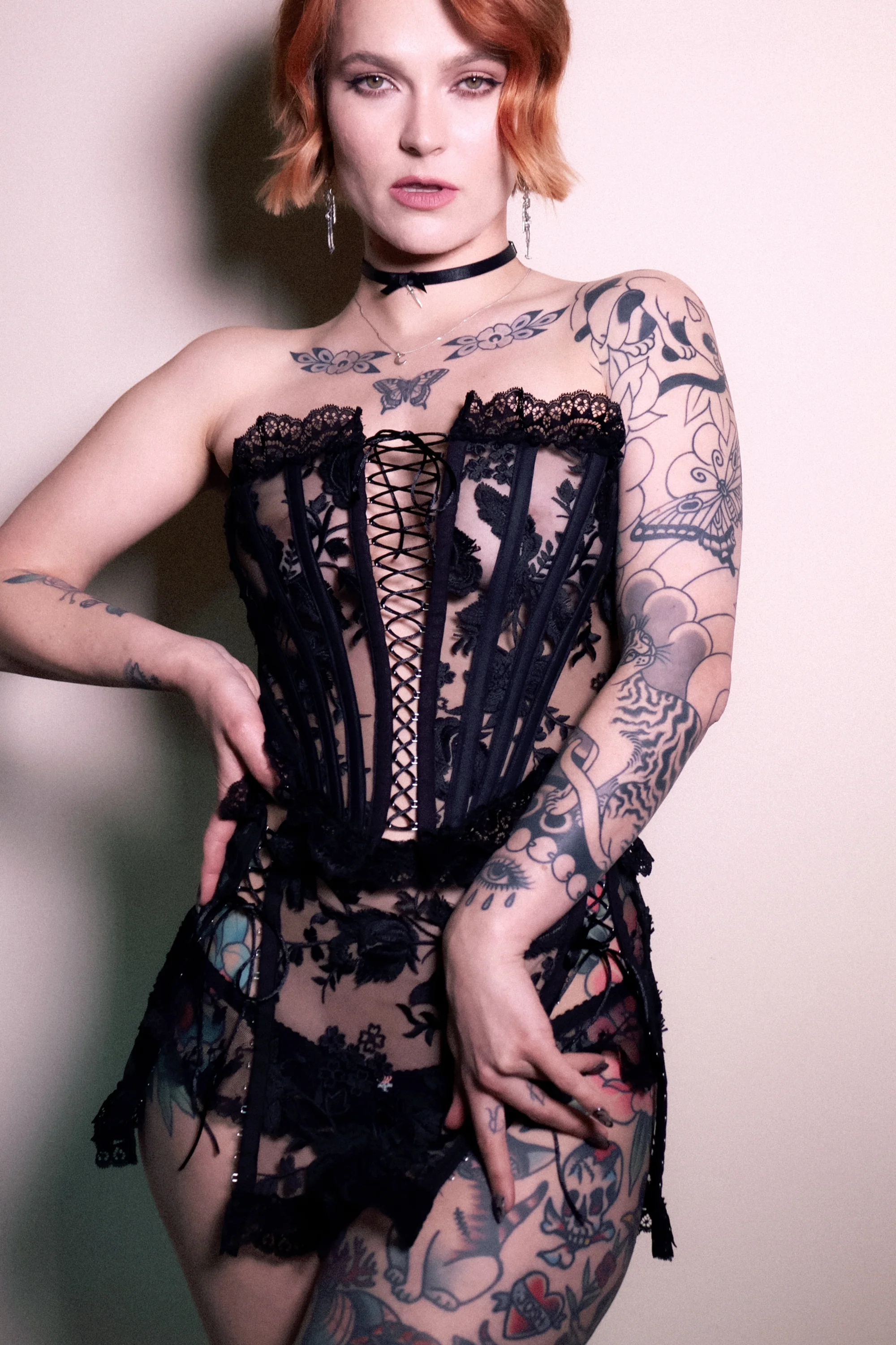 Luella Corset Black Hex Lace - Image 6